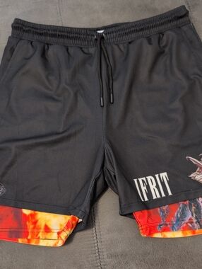 Men’s Black Athletic Shorts with Final Fantasy Liner